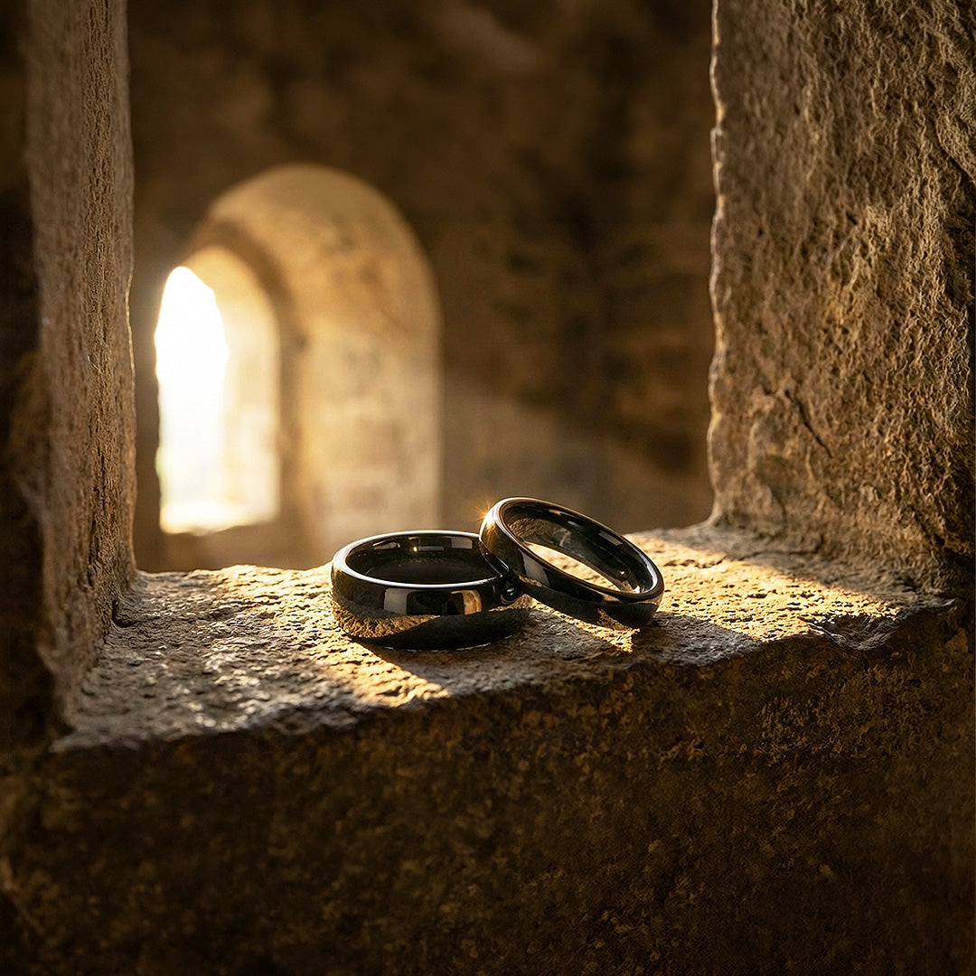 Magnate | Tungsten Couple Rings | Black Wedding Bands