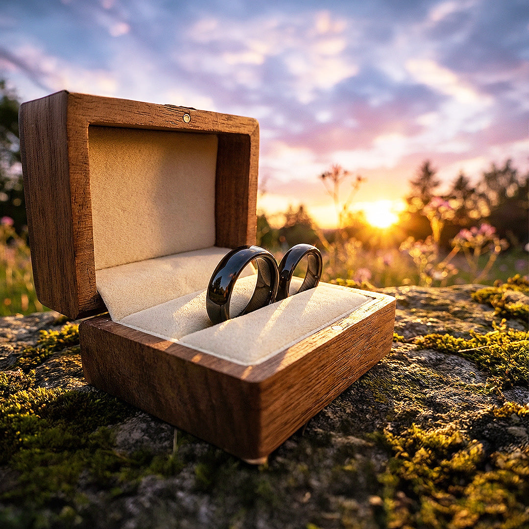 Magnate | Tungsten Couple Rings | Black Wedding Bands