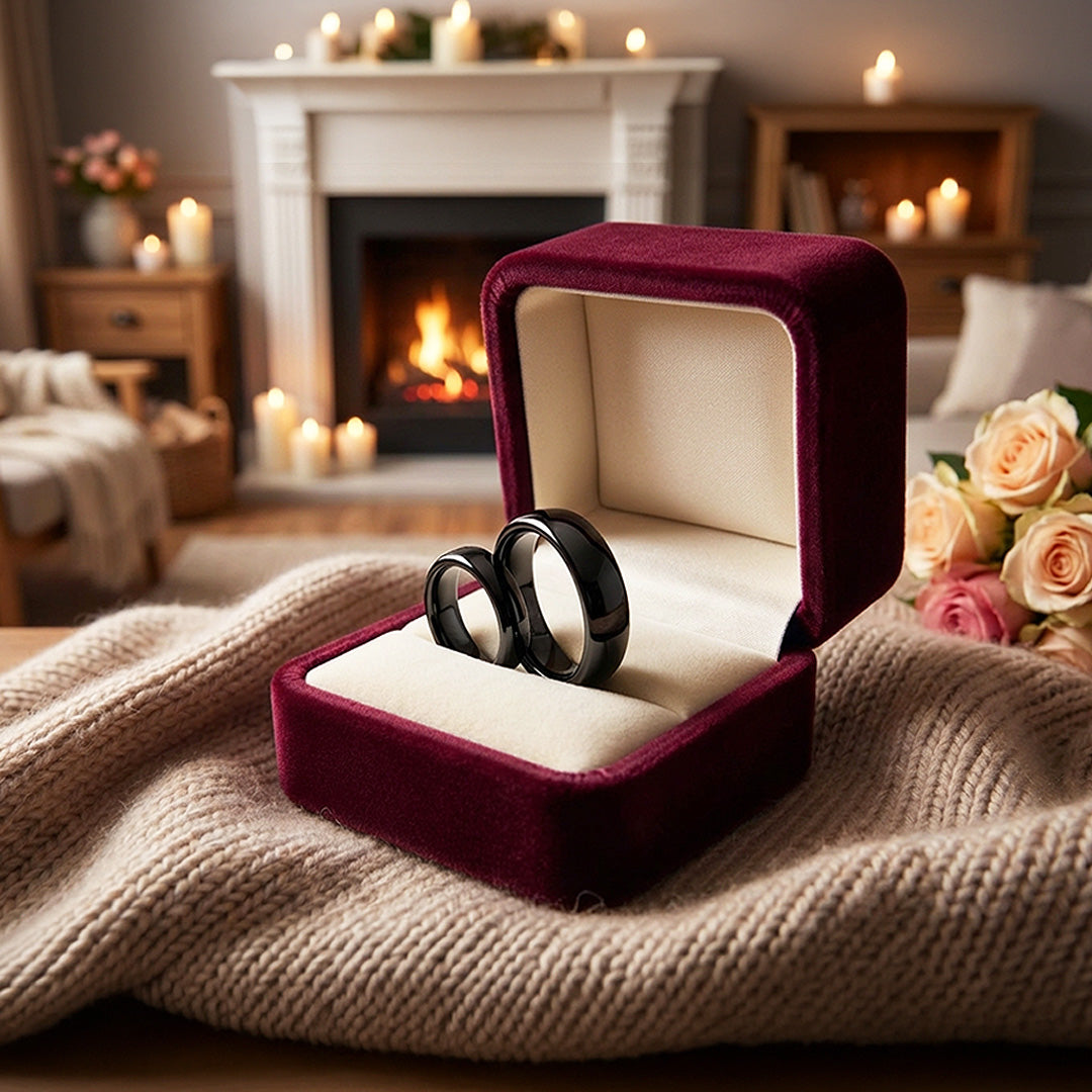 Magnate | Tungsten Couple Rings | Black Wedding Bands