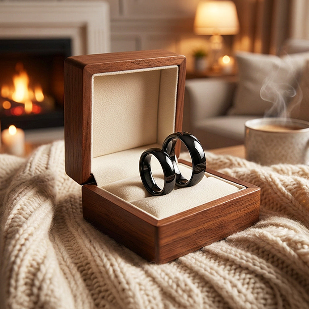 Magnate | Tungsten Couple Rings | Black Wedding Bands