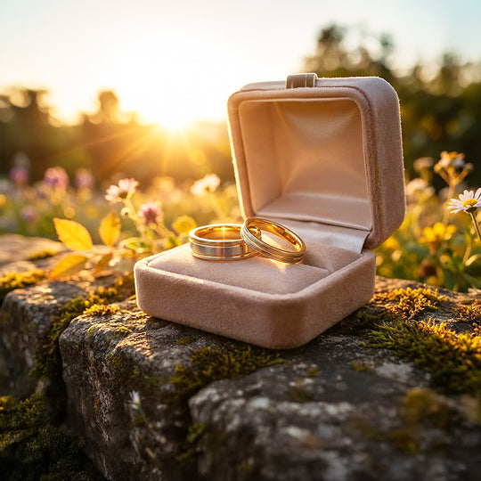 Mintage | Tungsten Couple Rings | Gold & Silver Wedding Bands