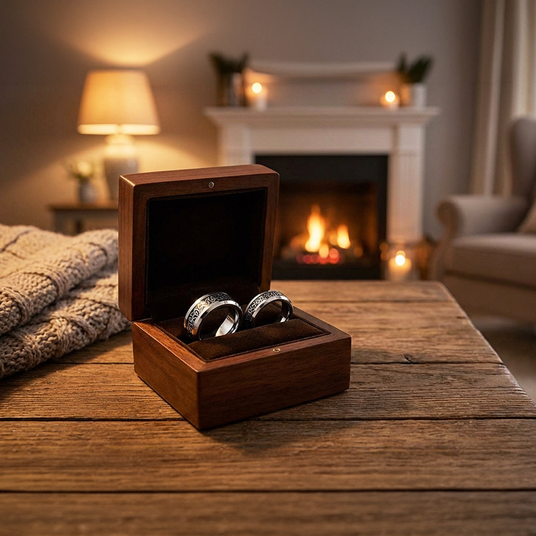 Nirvana | Tungsten Couple Rings | Silver Wedding Bands