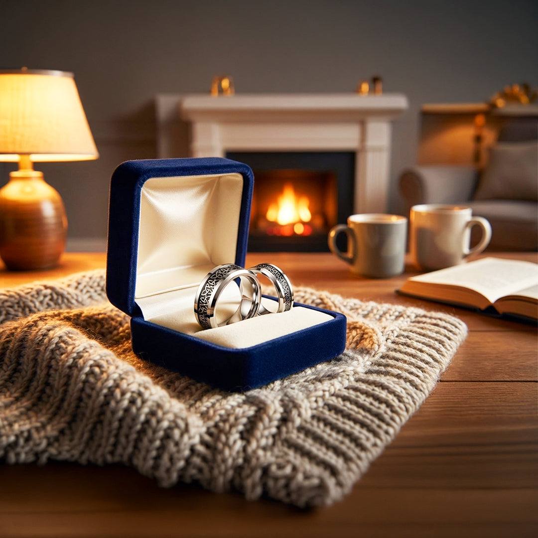 Nirvana | Tungsten Couple Rings | Silver Wedding Bands