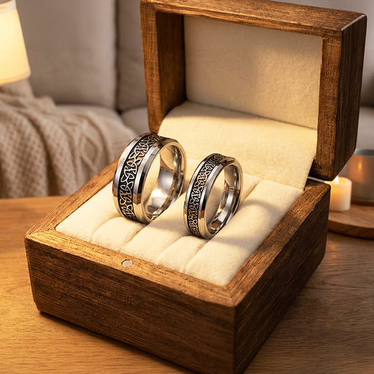 Nirvana | Tungsten Couple Rings | Silver Wedding Bands