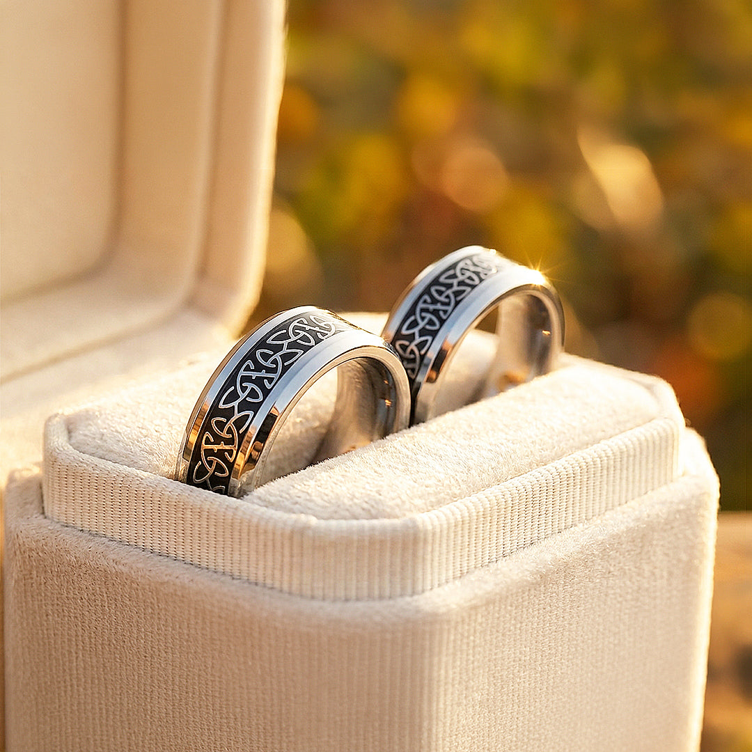 Nirvana | Tungsten Couple Rings | Silver Wedding Bands