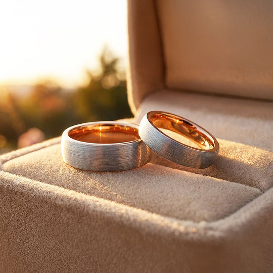 Noble | Tungsten Couple Rings | Silver Wedding Bands