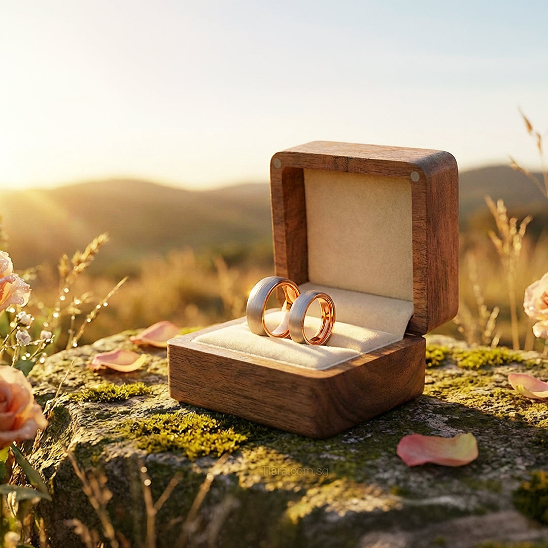 Noble | Tungsten Couple Rings | Silver Wedding Bands