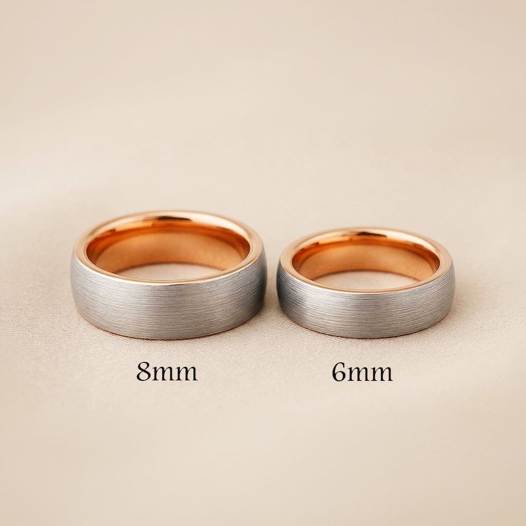 Noble | Tungsten Couple Rings | Silver Wedding Bands