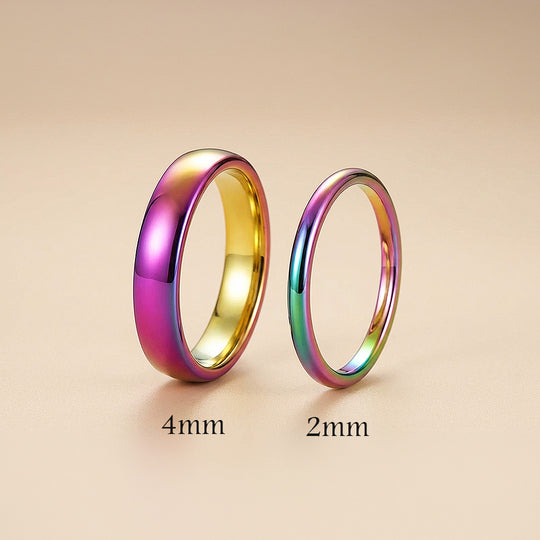 Northen Lights | Tungsten Couple Rings | Multicolour Wedding Bands