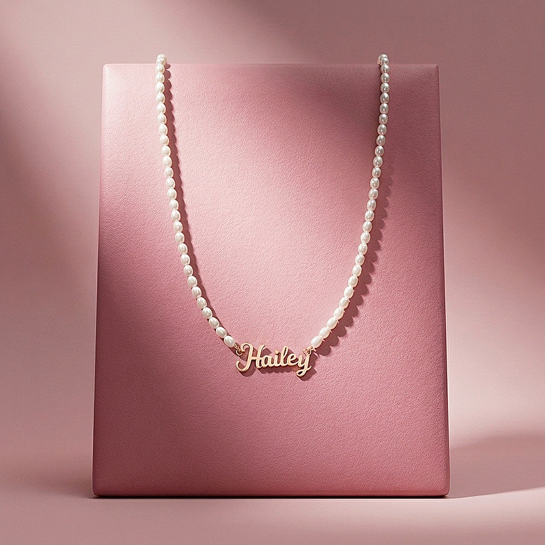 Pearl Name Necklace | Personalised Necklace | Nova1042