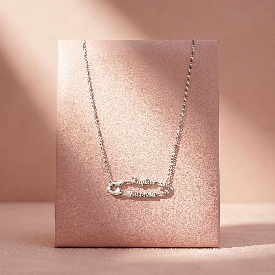 Safety Pin Necklace | Personalised Necklace | Nova1047