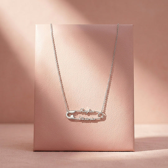 Safety Pin Necklace | Personalised Necklace | Nova1047