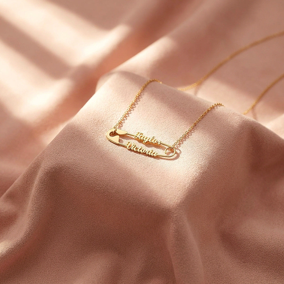 Safety Pin Necklace | Personalised Necklace | Nova1047