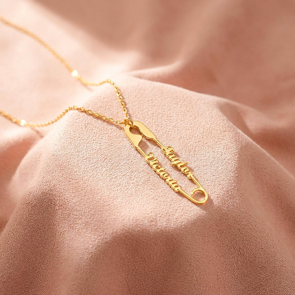 Safety Pin Necklace | Personalised Necklace | Nova1047