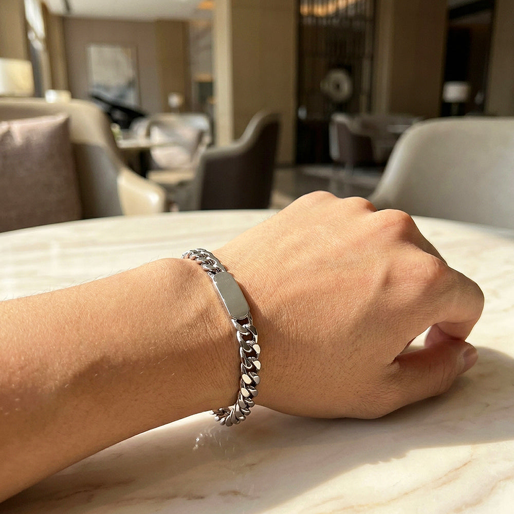 Oberon | Men's ID Curb Chain Bracelet