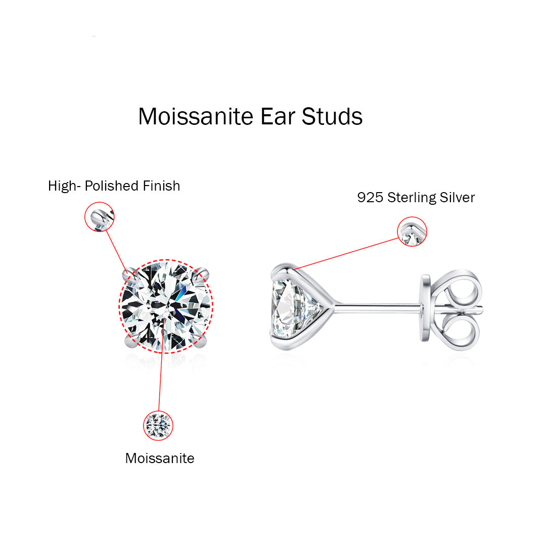 Prm8102: The Moissanite Solitaire Stud Earrings