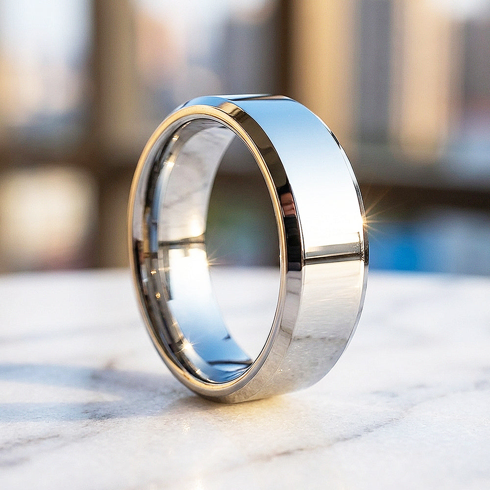 Paladin Polished Tungsten Carbide Ring - Ring | Singapore Jewellery, Wedding Rings & Gifts | Same Day Delivery | Tiara.com.sg