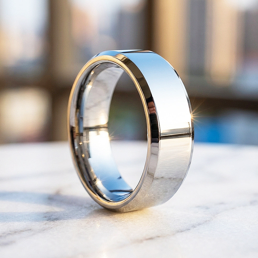 Paladin Polished Tungsten Carbide Ring - Ring | Singapore Jewellery, Wedding Rings &amp; Gifts | Same Day Delivery | Tiara.com.sg