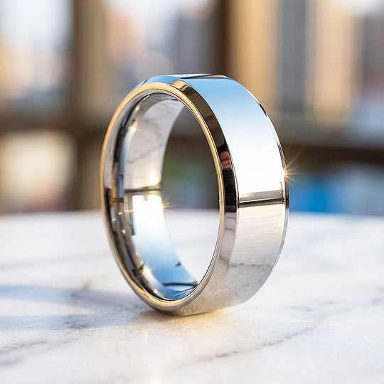 Paladin Polished Tungsten Carbide Ring - Ring | Singapore Jewellery, Wedding Rings &amp; Gifts | Same Day Delivery | Tiara.com.sg