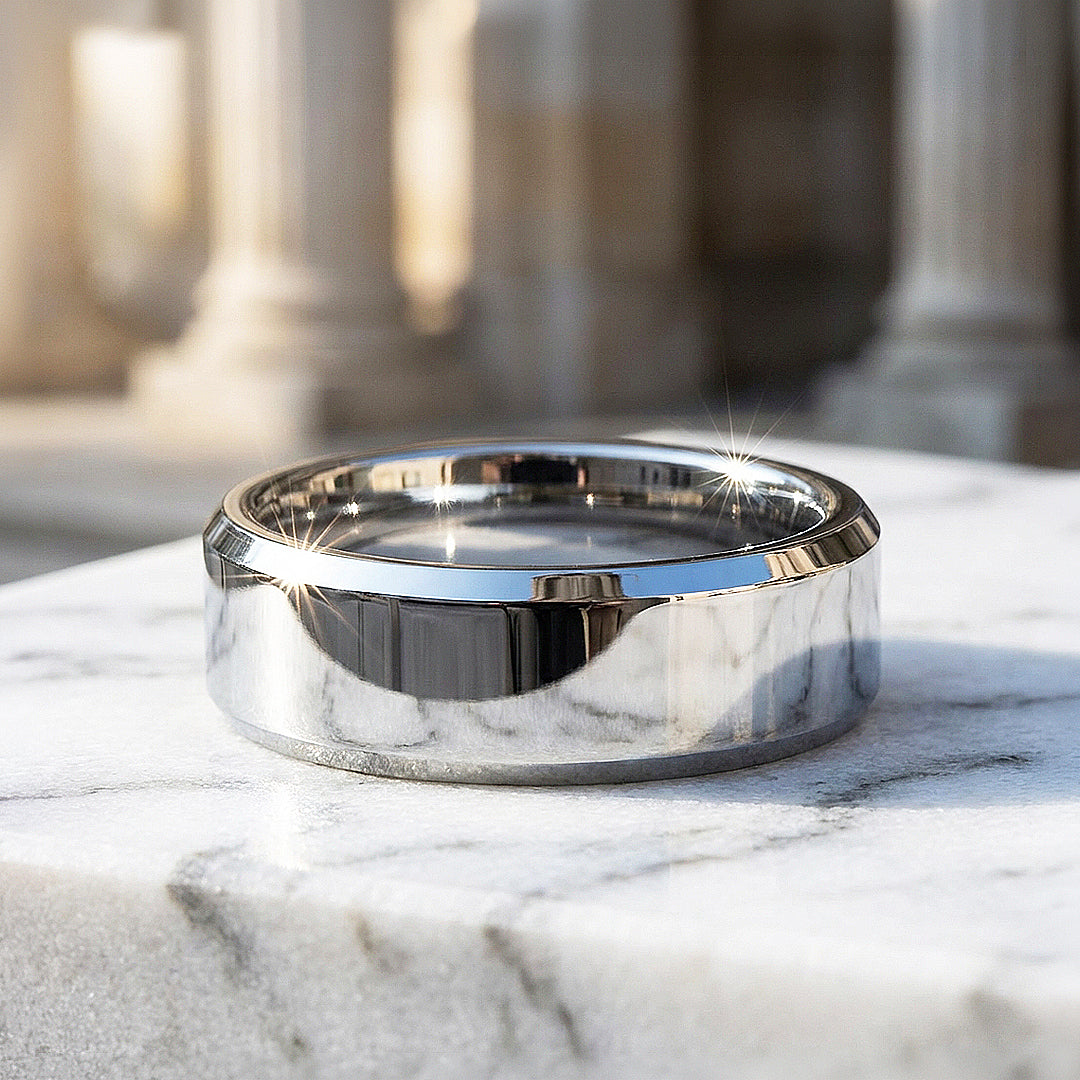 Paladin Polished Tungsten Carbide Ring - Ring | Singapore Jewellery, Wedding Rings &amp; Gifts | Same Day Delivery | Tiara.com.sg