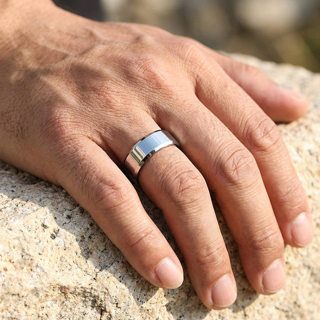 Paladin Polished Tungsten Carbide Ring - Ring | Singapore Jewellery, Wedding Rings &amp; Gifts | Same Day Delivery | Tiara.com.sg