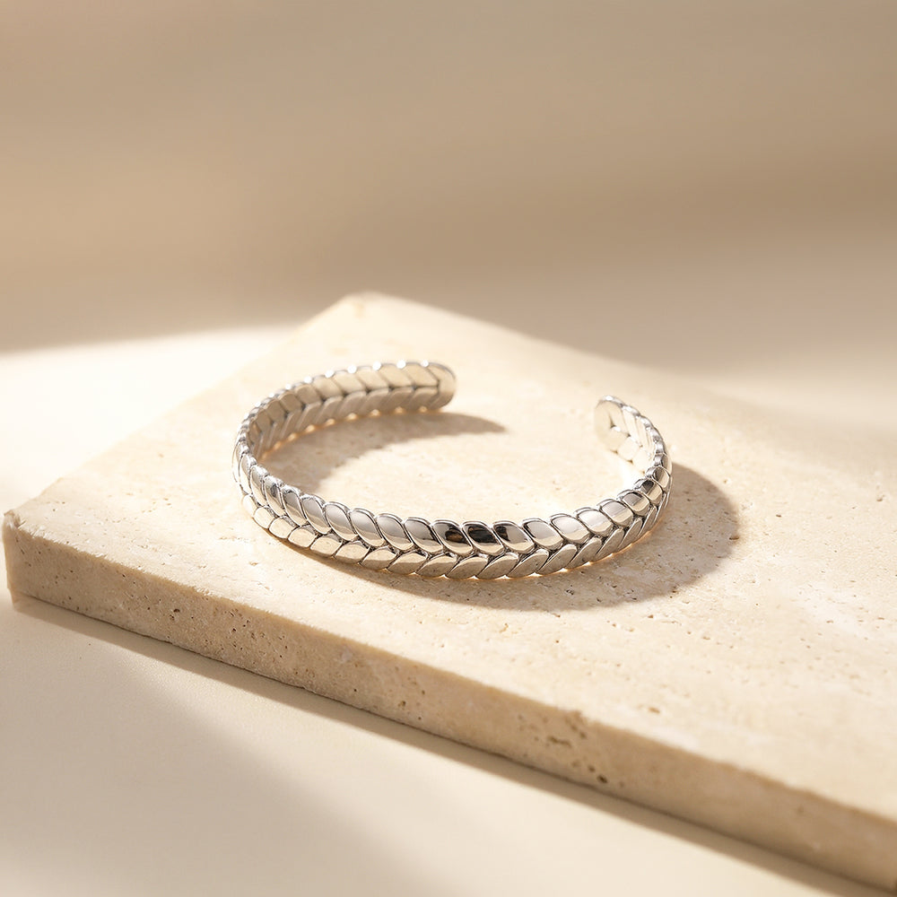 Percival Silver | Men's Braided Metal Cuff