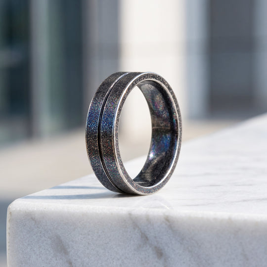Speckled Bronze Groove Ring | Men&