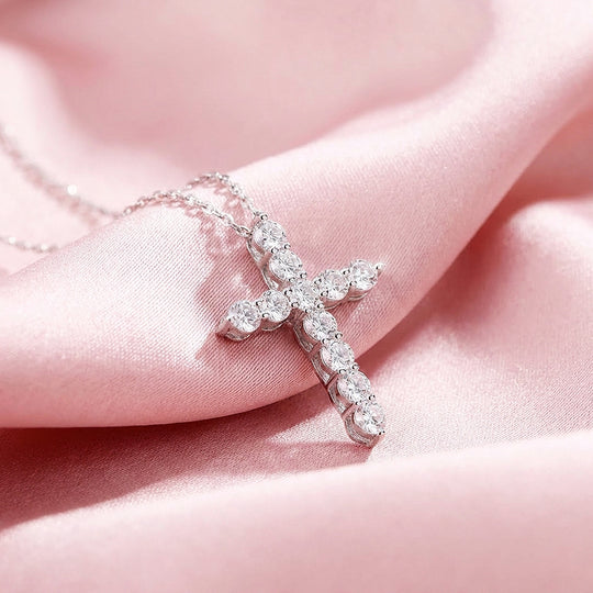 Classic Cross Moissanite Pendant Necklace | Prm2002