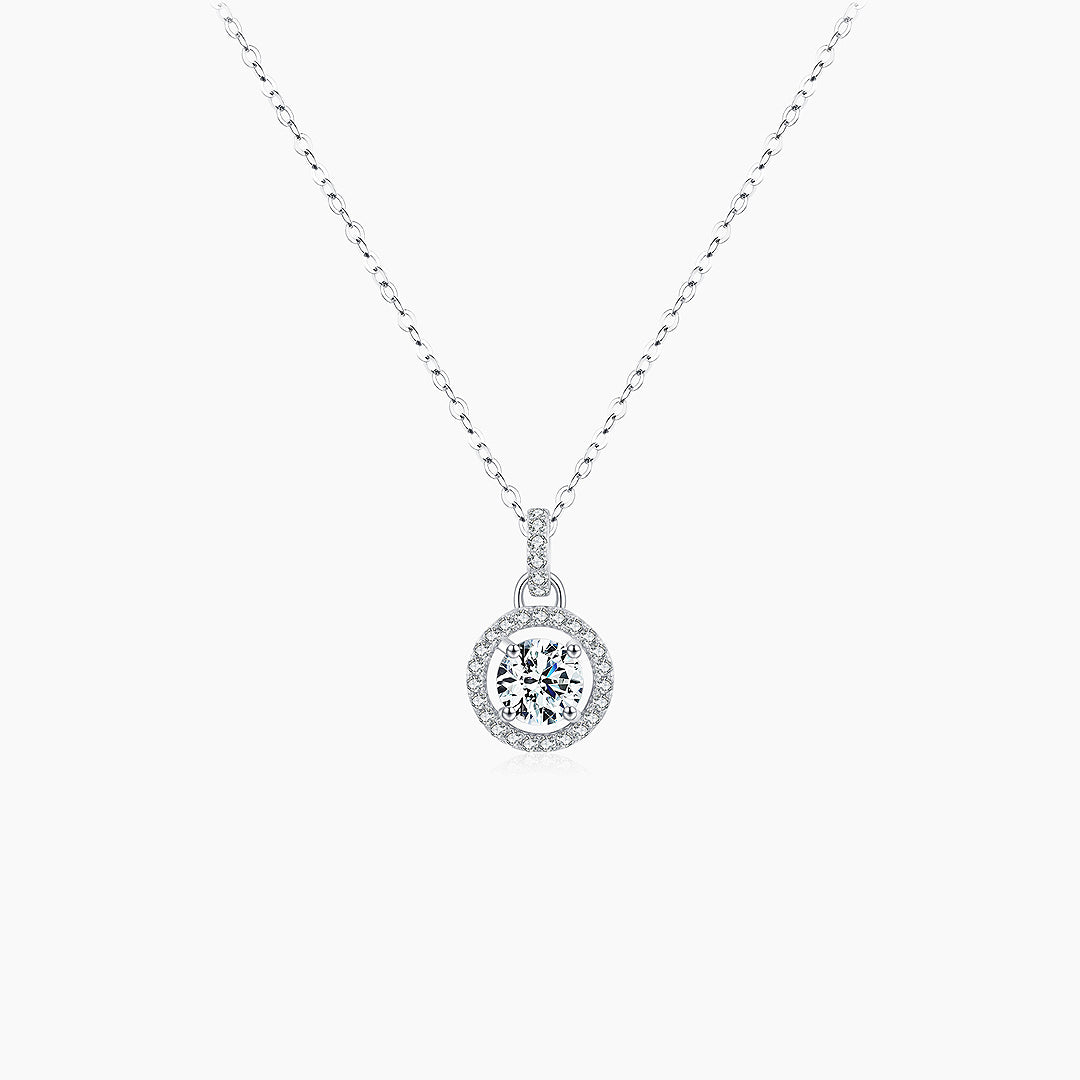 Prm2004: The Moissanite Grand Halo Necklace