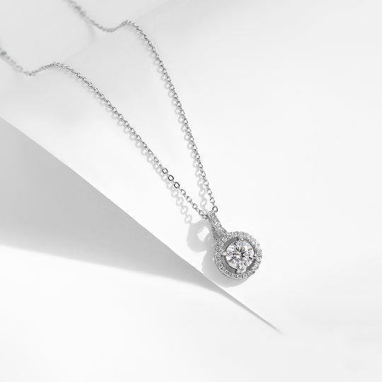 Prm2004: The Moissanite Grand Halo Necklace