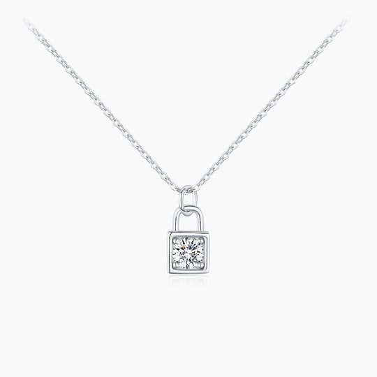 Prm2005: The Moissanite Lock of Love Necklace