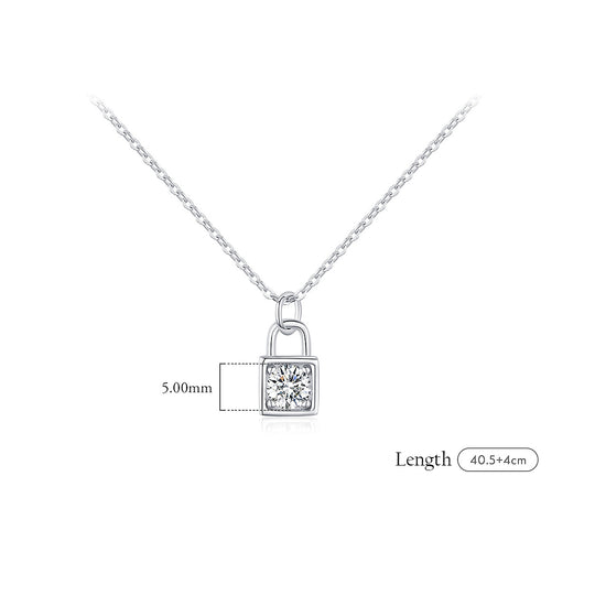 Prm2005: The Moissanite Lock of Love Necklace