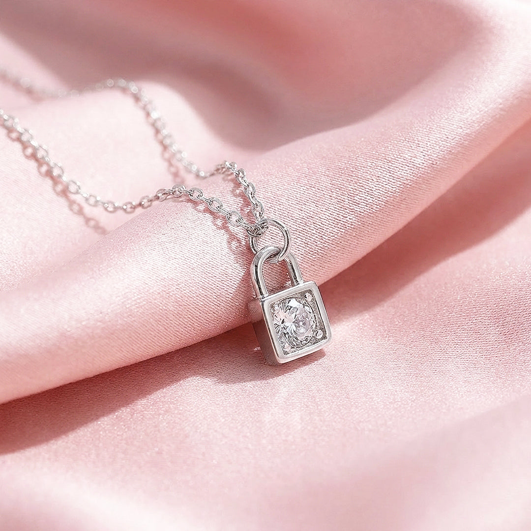 Square Locket Moissanite Solitaire Pendant Necklace | PRM2005