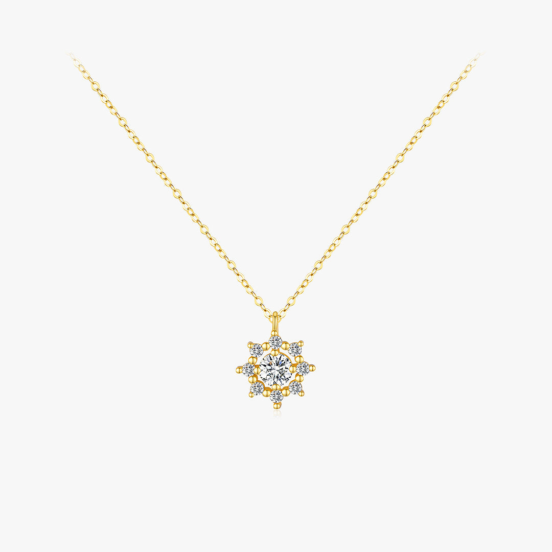 Prm2006: The Moissanite Golden Starburst Necklace
