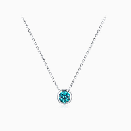 Prm2008: The Aqua Solitaire Bezel Necklace