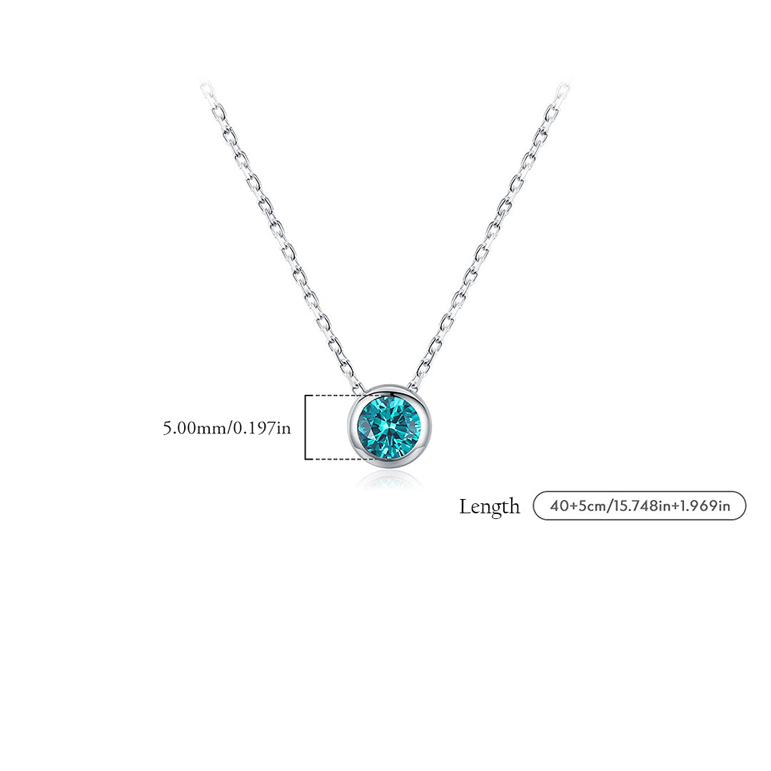Prm2008: The Aqua Solitaire Bezel Necklace