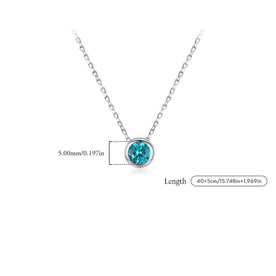 Prm2008: The Aqua Solitaire Bezel Necklace