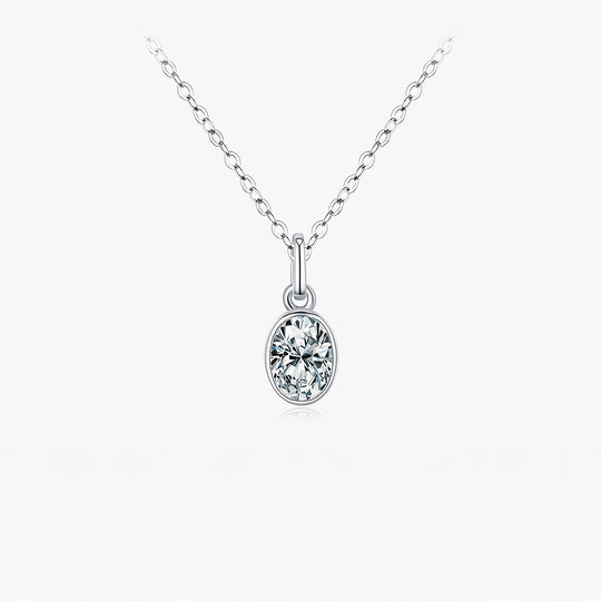Prm2014: The Moissanite Oval Bezel Necklace