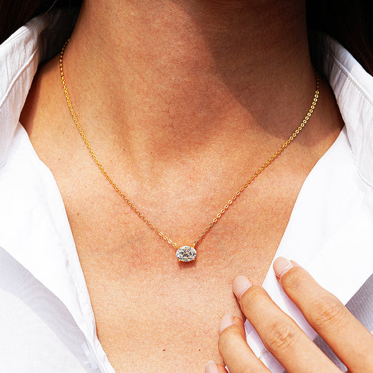 Prm2025 – The Oval Luxe Solitaire Necklace
