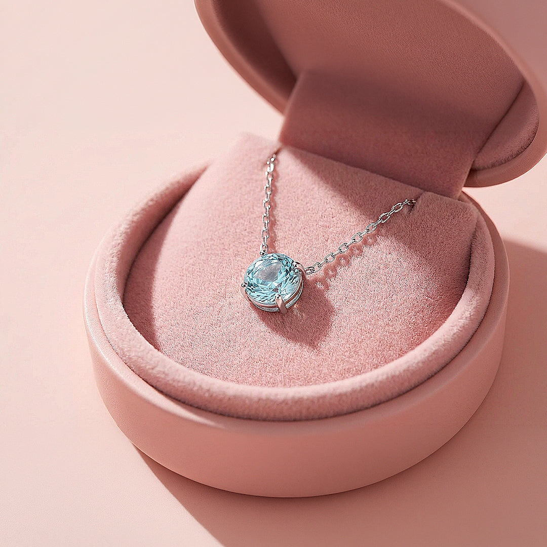Solitaire Necklace | 925 Sterling Silver | Blue Rose-Cut | Prm2028 - Ring | Singapore Jewellery, Wedding Rings & Gifts | Same Day Delivery | Tiara.com.sg