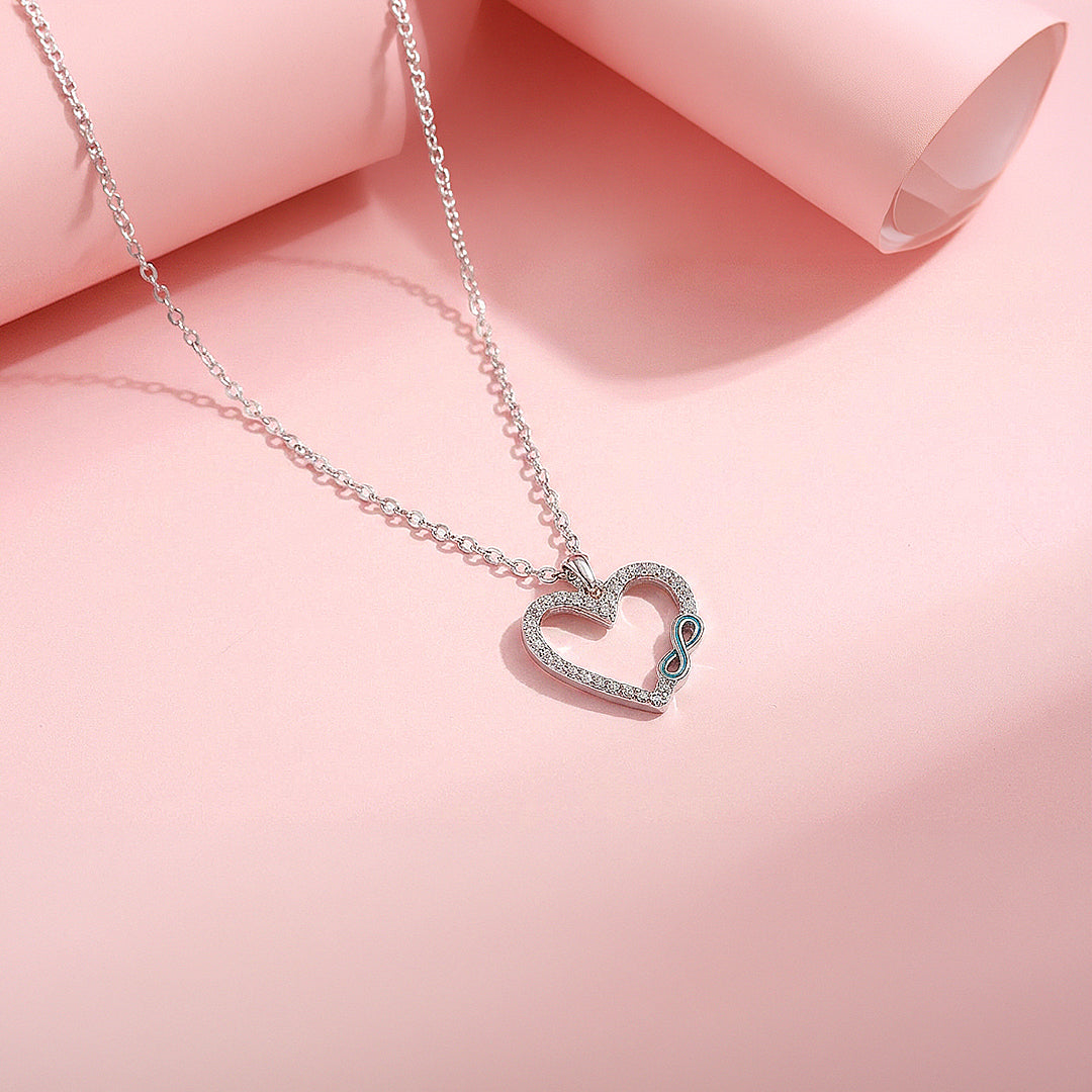 Infinity Heart Necklace | 925 Sterling Silver | Cubic Zirconia | Prm2033