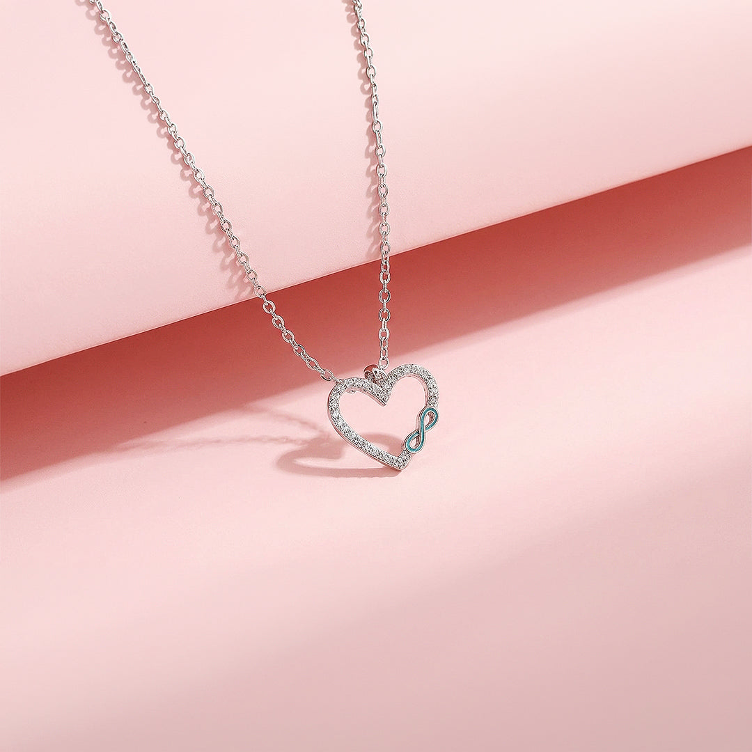 Infinity Heart Necklace | 925 Sterling Silver | Cubic Zirconia | Prm2033
