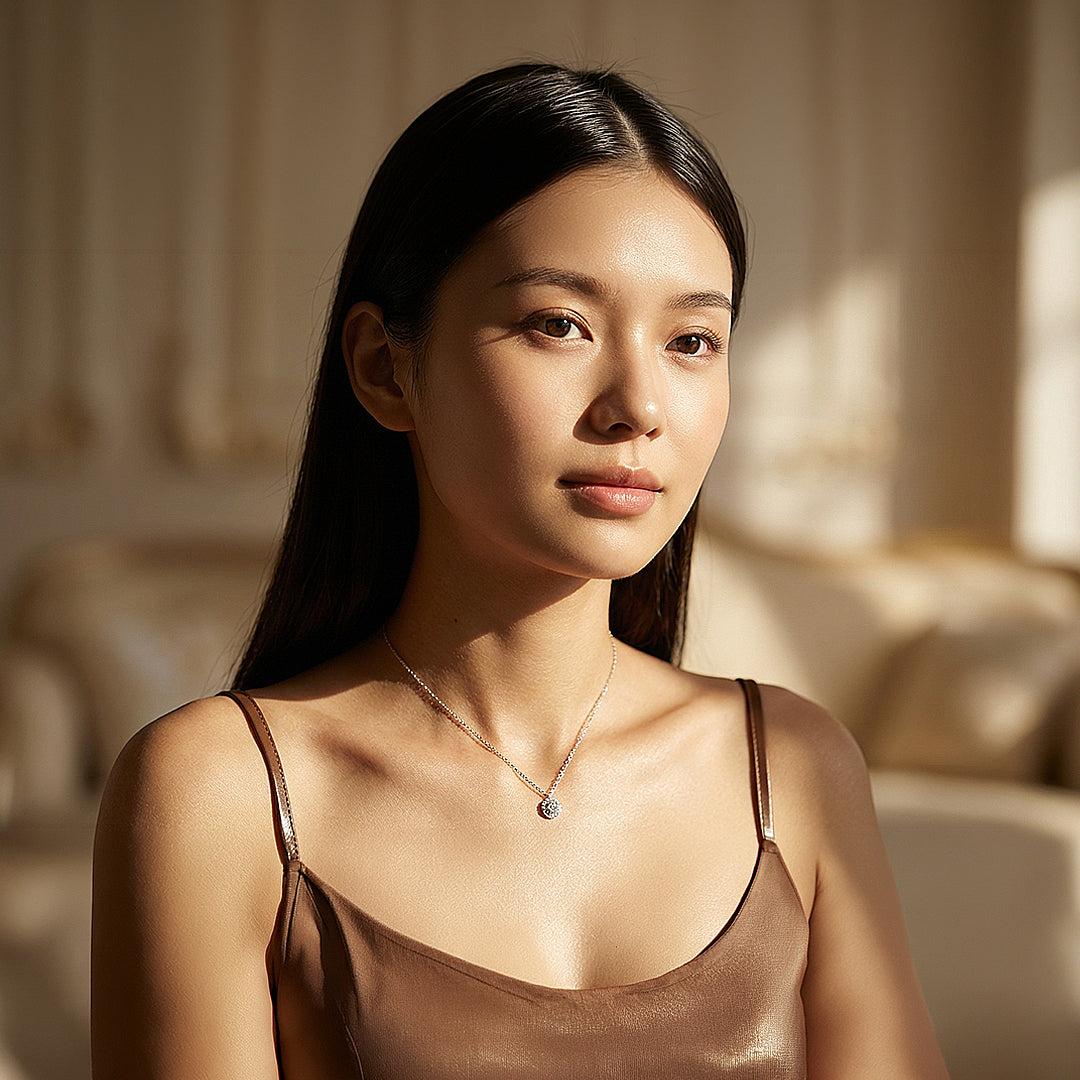 Halo Necklace | 925 Sterling Silver | Cubic Zirconia | Prm2035