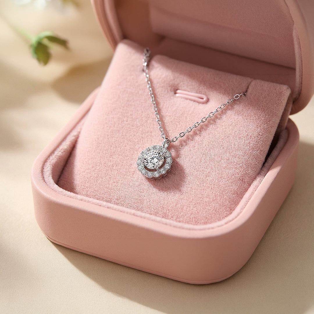 Halo Necklace | 925 Sterling Silver | Cubic Zirconia | Prm2035