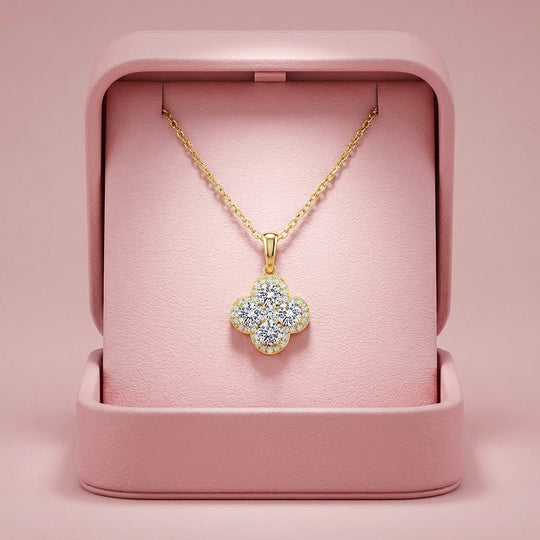 Clover Cluster Moissanite Pendant Necklace | PRM2040