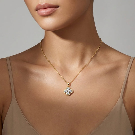 Clover Cluster Moissanite Pendant Necklace | PRM2040