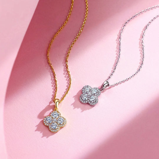Clover Cluster Moissanite Pendant Necklace | PRM2040