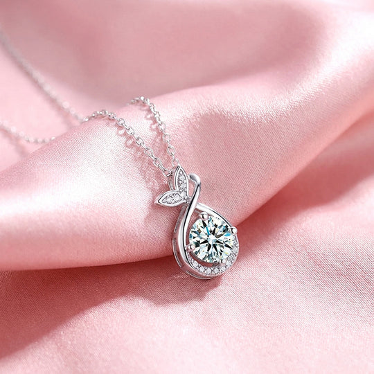 Infinity Fishtail Moissanite Pendant Necklace | PRM2052