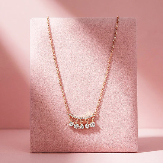 Pavé Bar Drop Moissanite Necklace | PRM2059