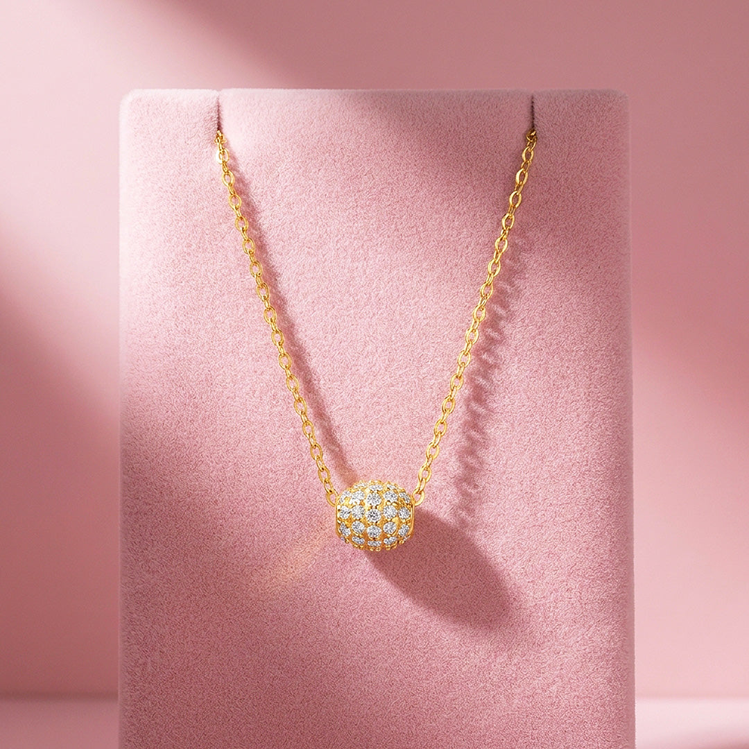 Pavé Cube Moissanite Necklace | PRM2064